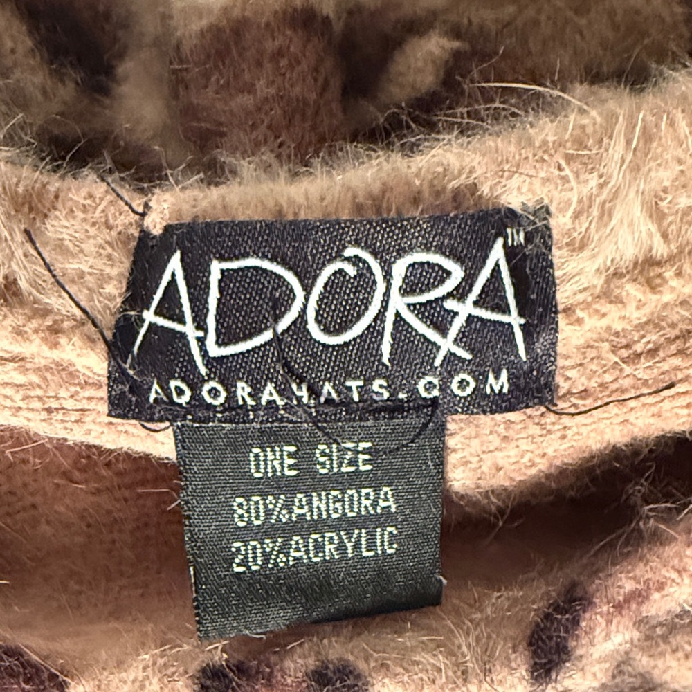 ADORA Leopard Pattern Beret - Brown and Black - Picture 8 of 9